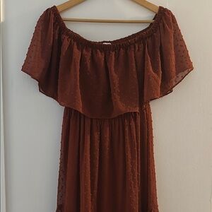 Baltic Born Brown Ruffled Sundress with Flutter Sleeves